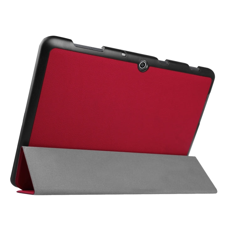 Custer Texture Horizontal Flip Solid Color Leather Case with Three-folding Holder for Acer Iconia One 10 B3-A10