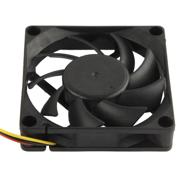 High Speed 7cm 3-pin Cooling Fan(Black)