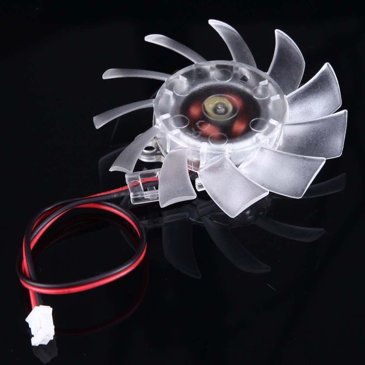 60mm 2-pin VGA Card Cooling Fan, Screw Distance: 10mm x 12mm x 33mm x 23mm(Transparent)