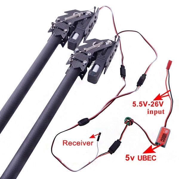 20mm Pipe Clamp HJ-1100P Carbon Fiber Retractable Landing Gear Skid Set for DJI S800 / S800 EVO Multicopters