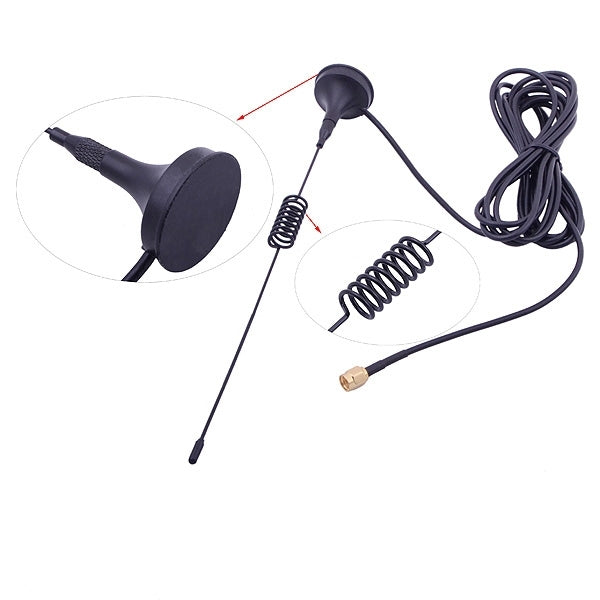SMA 900/1800MHz Suction Cup GSM Antenna, Cable Length: 3m(Black)
