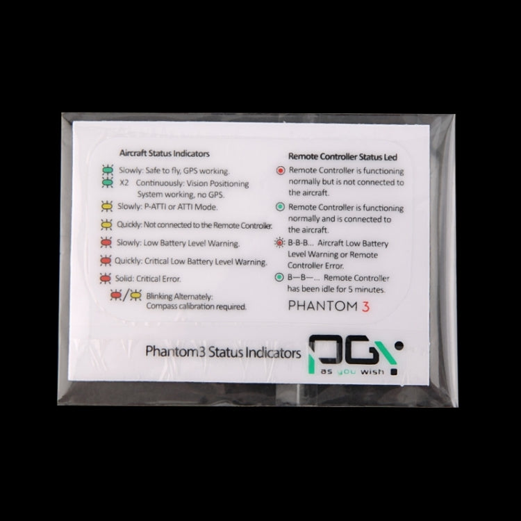 Status Indicator LED Decal Sticker for Phantom 3 Remote Controller, English Edition