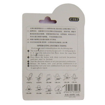 3 Digits Portable Mini Combination Lock / Backpack Padlock(Baby Blue)