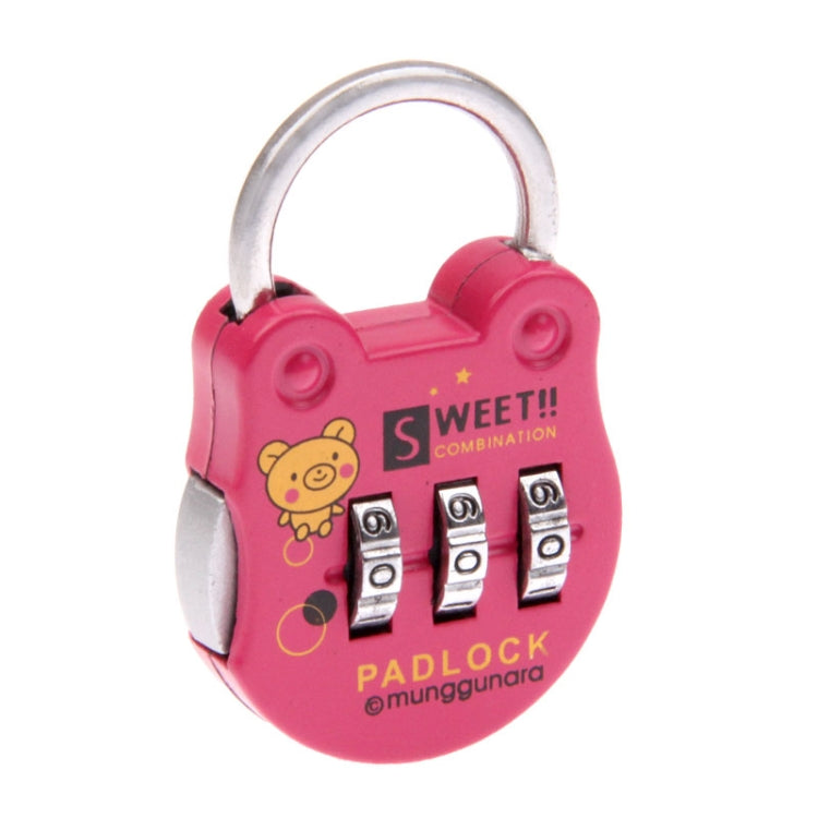 Mini Luggage Security Lock Portable 3 Digits Combination Lock / Backpack Padlock(Random Color)
