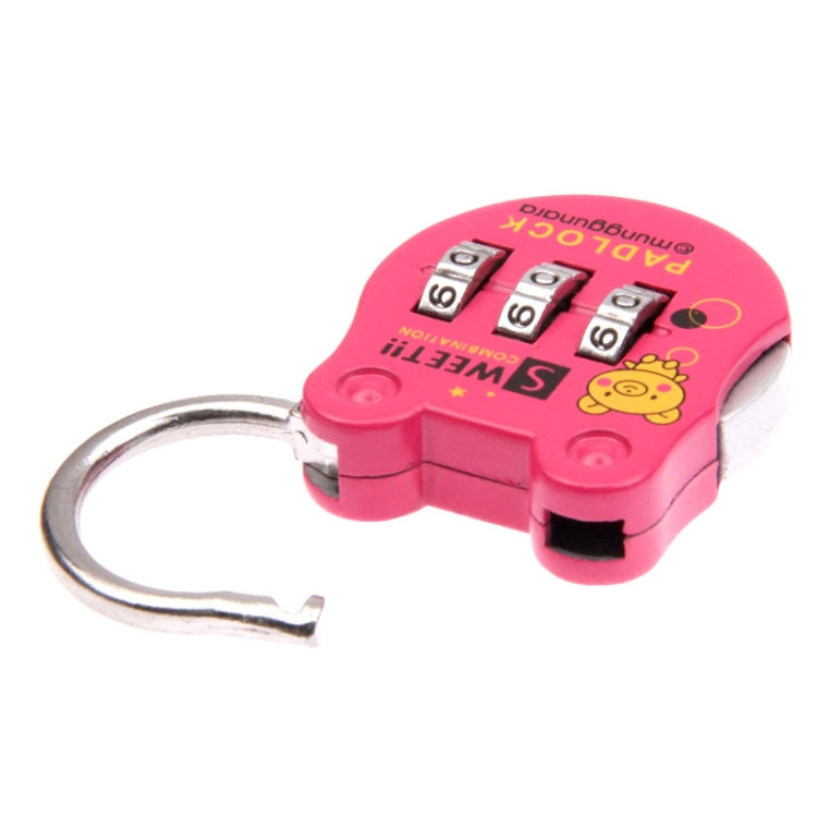 Mini Luggage Security Lock Portable 3 Digits Combination Lock / Backpack Padlock(Random Color)