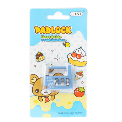 Cartoon Mini 3 Digit Combination Password Lock Padlock (Baby Blue)(Purple)