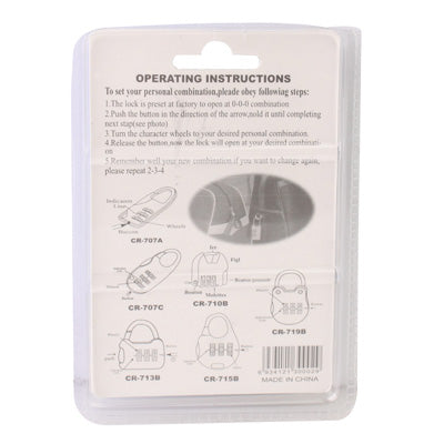 3 Digits Portable Mini Combination Lock / Tool Knife(Silver)