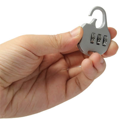 Stainless Steel Pen & 3-Digit Resettable Combination Padlock Set(Silver)