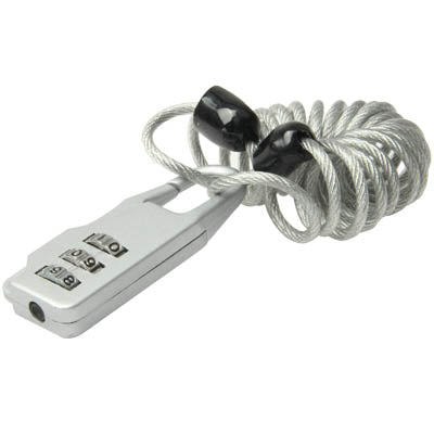 3-Digit Resettable Combination Padlock Set With a Wire Rope(Silver)