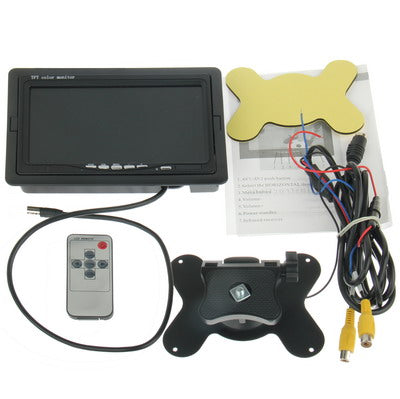 7.0 inch Car Monitor / Surveillance Cameras Monitor with Adjustable Angle Holder & Remote Controller, Dual Video Input