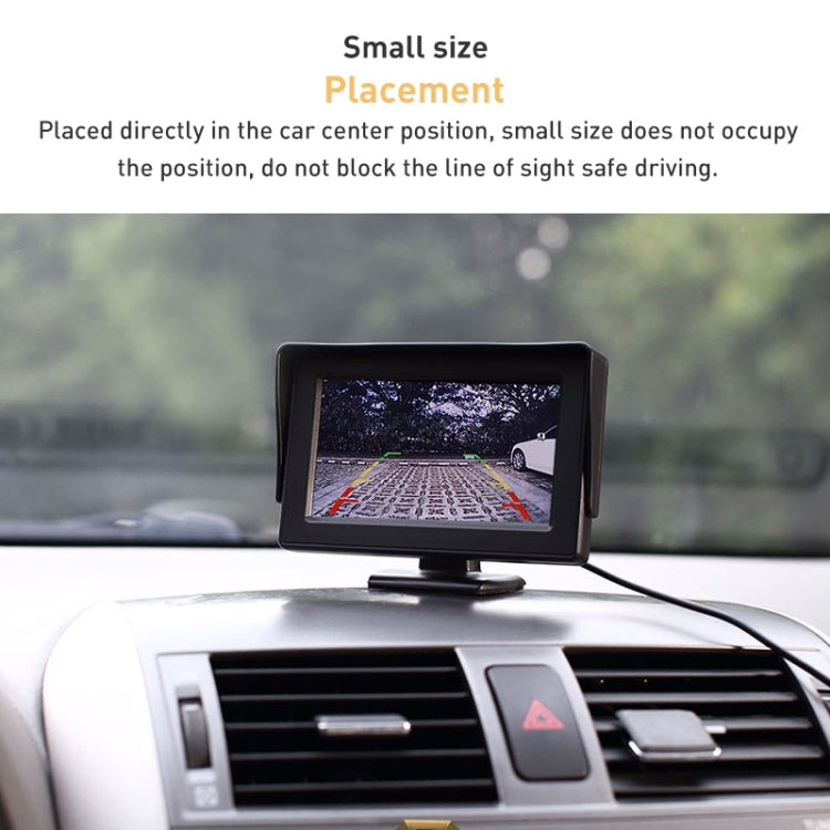 4.3 inch Car Color Monitor with Adjustable Angle Holder & Universal Sunshade , Dual Video Input