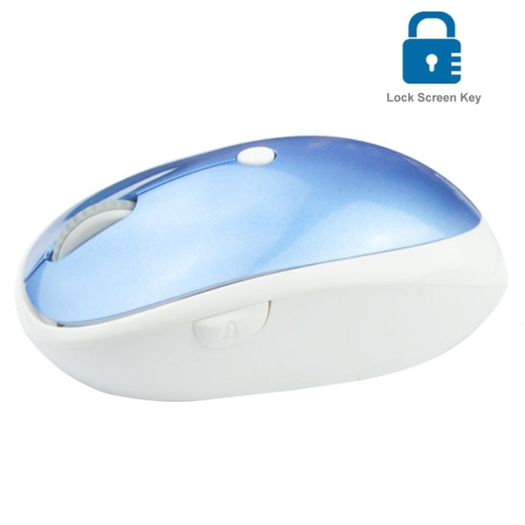 Yaling Privacy Security 2.4GHz Wireless 1600DPI Optical Mouse with Embedded USB Receiver, Support A Key Lock Screen(Blue)