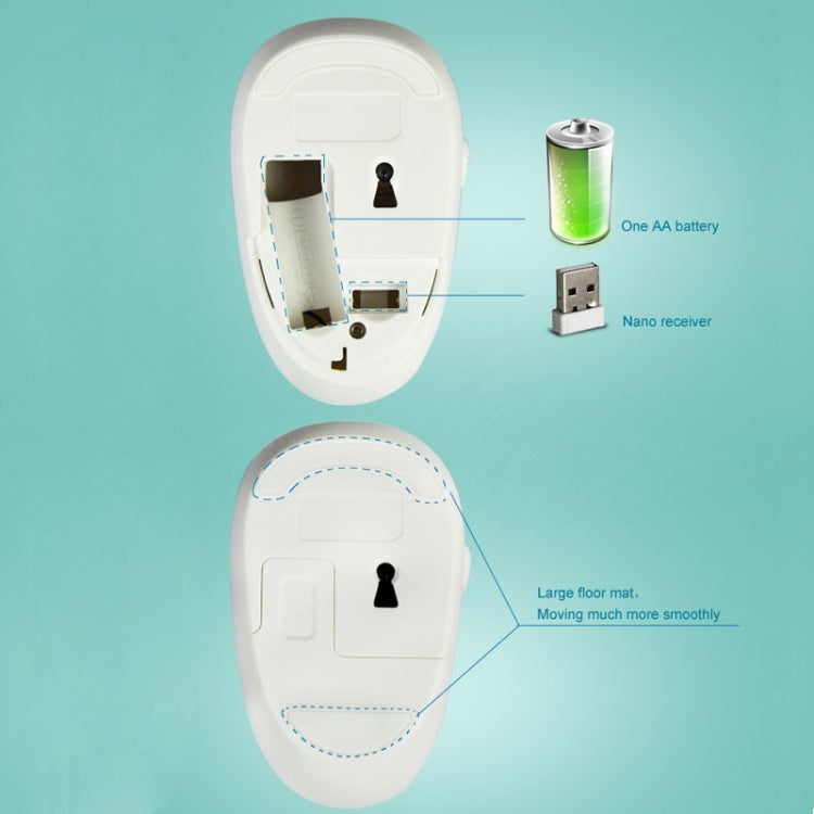 Yaling Privacy Security 2.4GHz Wireless 1600DPI Optical Mouse with Embedded USB Receiver, Support A Key Lock Screen(Blue)