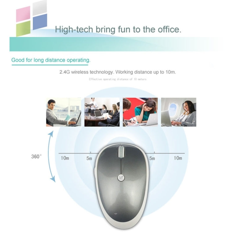 Yaling Privacy Security 2.4GHz Wireless 1600DPI Optical Mouse with Embedded USB Receiver, Support A Key Lock Screen(Blue)