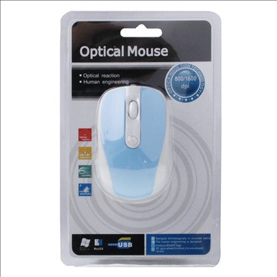 800DPI/1600DPI Adjustable USB Optical Mouse (Baby Blue)