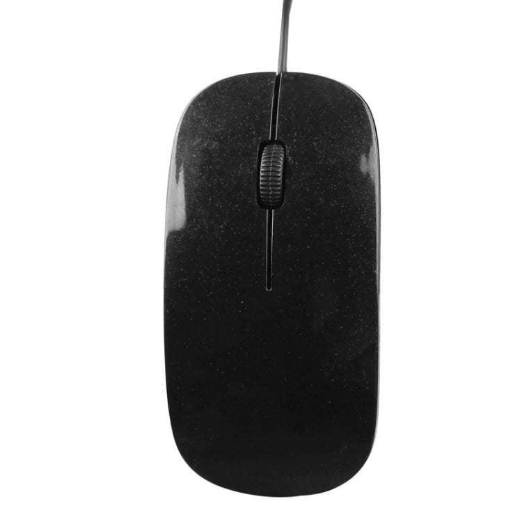 High Quality Wired Ultra-thin 1200DPI Optical Mouse, Plug and Play(Black)