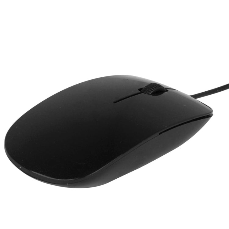 High Quality Wired Ultra-thin 1200DPI Optical Mouse, Plug and Play(Black)