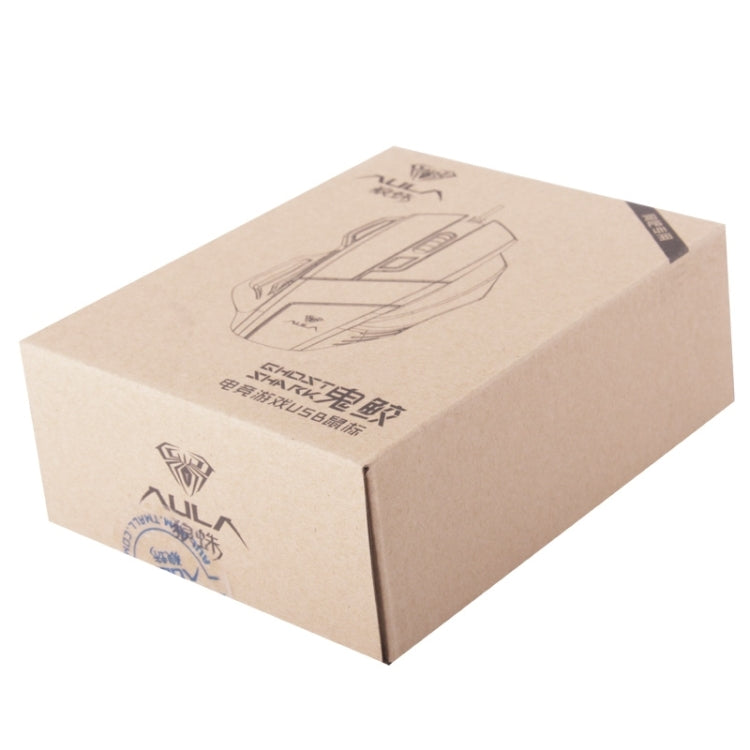 Aula Series Ghost Shark USB Optical 7D Competitive Game Wired Mouse, Maximum Resolution of 2500 DPI(White)