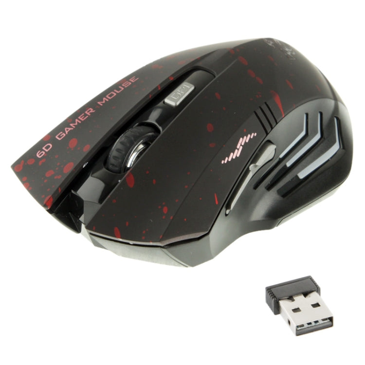 WEYES 2.4GHz 1000-1600 DPI Wireless 6D Game Mouse with USB Mini Receiver and LED Light