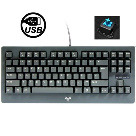 Aula Machine Royal Gramma Basslet Series Wired USB Multi-media Silent / Non-slip Shaft Game Mechanical Keyboard(Grey)