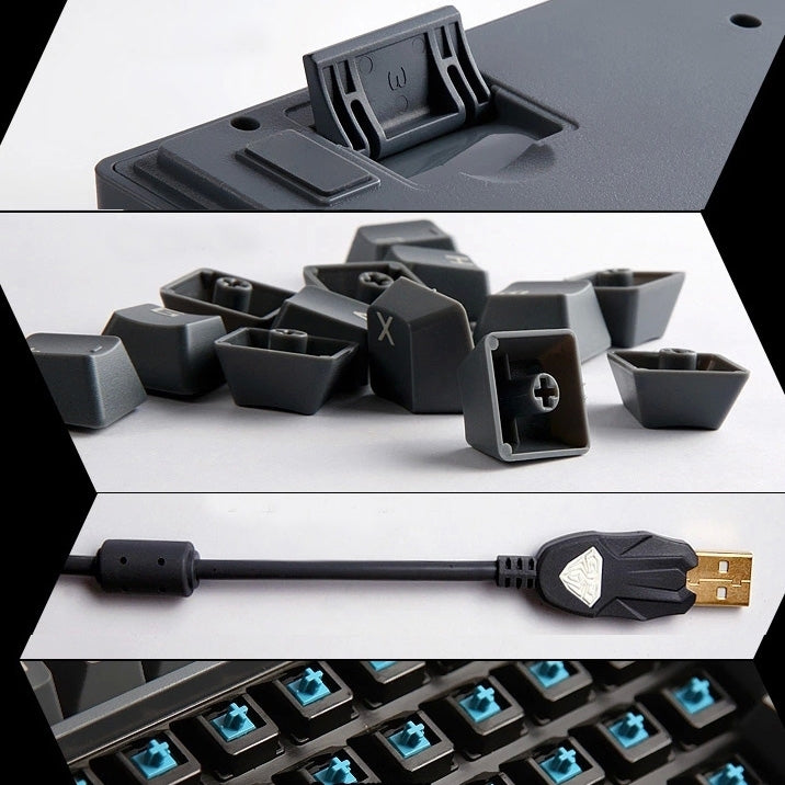 Aula Machine Royal Gramma Basslet Series Wired USB Multi-media Silent / Non-slip Shaft Game Mechanical Keyboard(Grey)