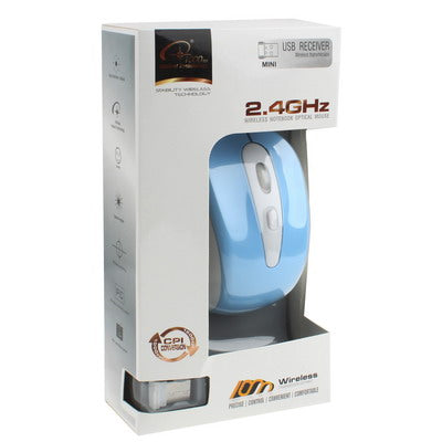 2.4GHz Wireless Optical Mouse with USB Receiver, Plug and Play, Working Distance up to 10 Meters