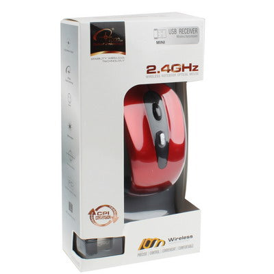 2.4GHz Wireless Optical Mouse with USB Receiver, Plug and Play, Working Distance up to 10 Meters