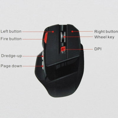 800 / 1200 / 1600DPI 2.4GHz Wireless Mouse with USB Mini Receiver, Plug and Play