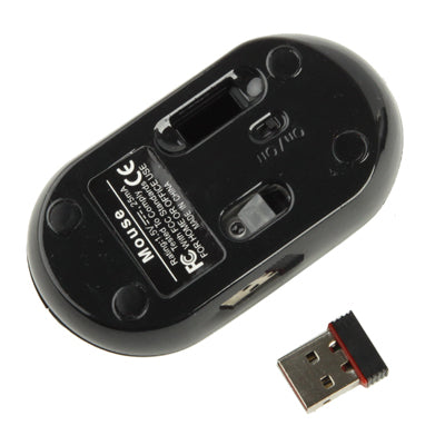 2.4GHz Wireless Mini Optical Mouse with USB Mini Receiver, Plug and Play, Working Distance up to 10 Meters (Black)