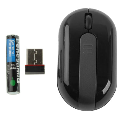 2.4GHz Wireless Mini Optical Mouse with USB Mini Receiver, Plug and Play, Working Distance up to 10 Meters (Black)