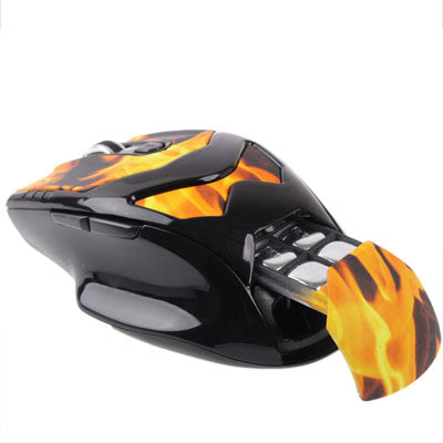 2.4GHz Wireless Flame Pattern 6D Game Mouse with USB Mini Receiver, Plug and Play