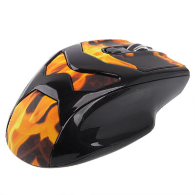 2.4GHz Wireless Flame Pattern 6D Game Mouse with USB Mini Receiver, Plug and Play