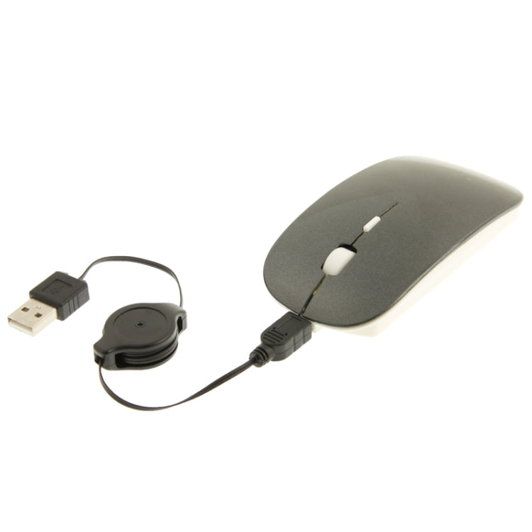 2.4GHz DPI 4D Wireless Optical Mouse with USB Mini Receiver & USB Retractable Cable, Working Distance: 10m