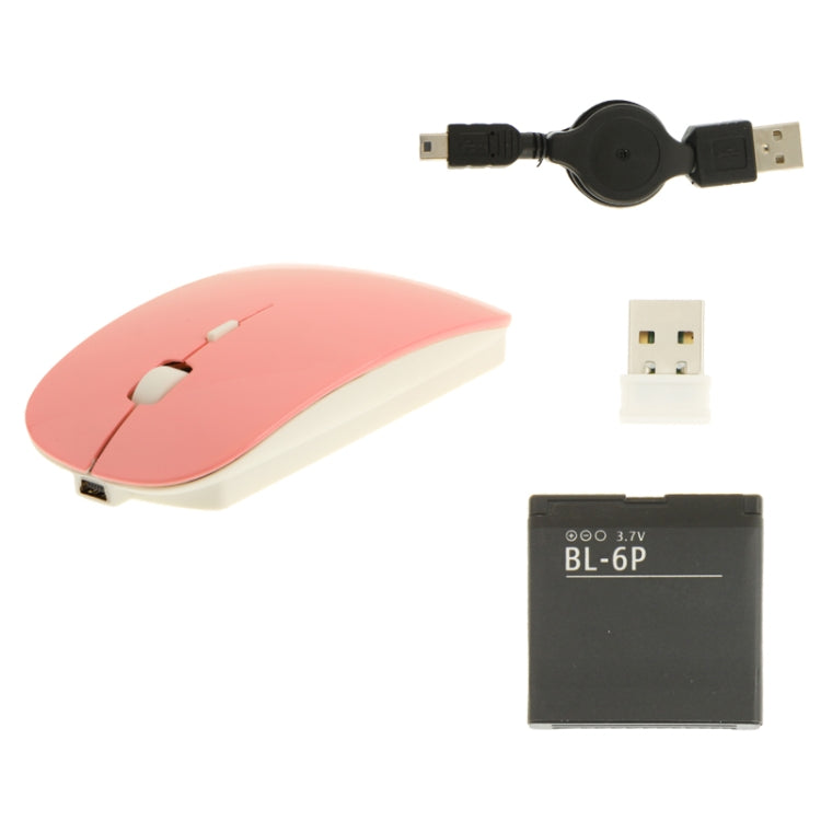 2.4GHz DPI 4D Wireless Optical Mouse with USB Mini Receiver & USB Retractable Cable, Working Distance: 10m