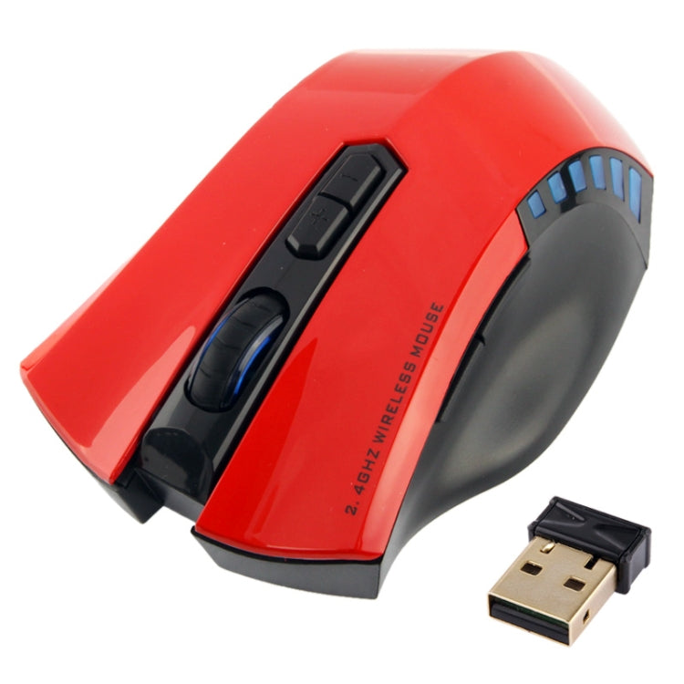 Aula Series 2.4GHz 800-1600-2000 DPI 7D Wireless Optical Mouse with USB Mini Receiver, Plug and Play (Red)