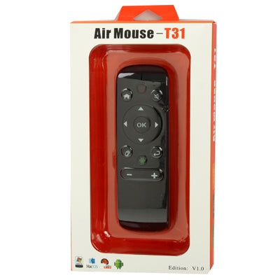 T31 2.4GHz Wireless Air Mouse / Fly Mouse / Smart Remote Control for Android TV Box / Smart TV / TV Stick / PC, Size: 134.7 x 40.1 x 18.9mm(Black)