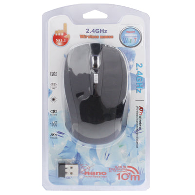 2.4 GHz 800~1600 DPI Wireless 6D Optical Mouse with USB Mini Receiver, Plug and Play, Working Distance up to 10 Meters