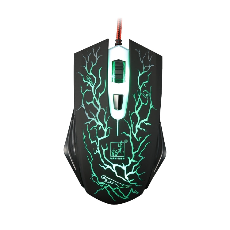 G6 800 / 1200 / 1600 / 2000 DPI High Speed Wired USB 6D Gaming Optical Mouse with 7 Color Cool Breath Light(Black)