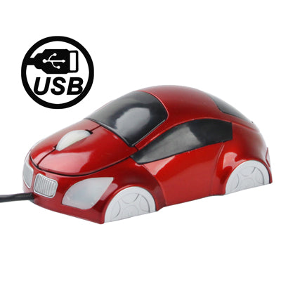Car Shape USB Optical Mouse(Red)