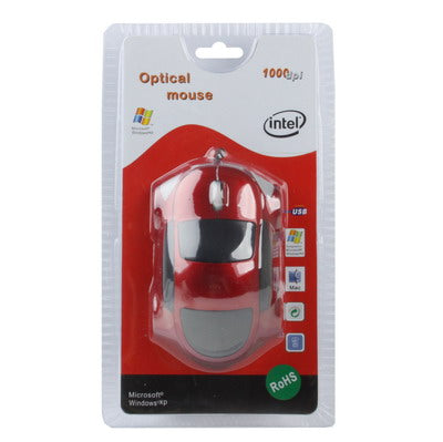 Car Shape USB Optical Mouse(Red)