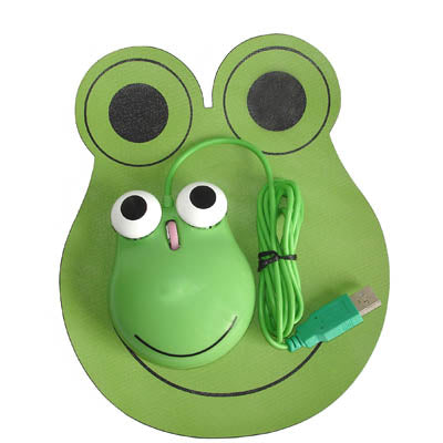 Cute Animal Frog Mouse + Mouse Pad(Green)