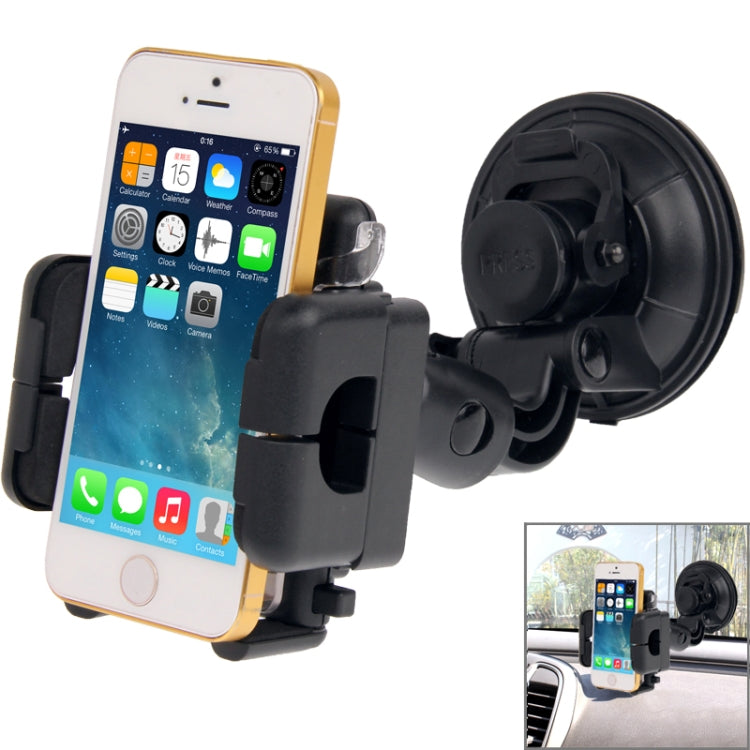 Universal 360 Degree Rotation Suction Cup Car Holder / Desktop Stand for iPhone 5 & 5S & 5C / iPhone 4 & 4S / Other Mobile Phones / MP4 / PDA, Width: 4.5cm - 11.5cm(Black)