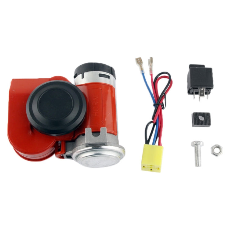 Compact Motorcycle Air Horn with Relay (YSK-888)(Red)