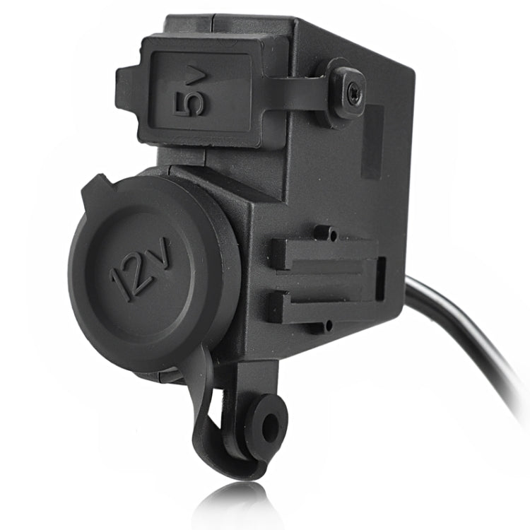 Waterproof USB Charging Dock Station Set for Cellphone / GPS / Motorcycle / Other Devices(Black)