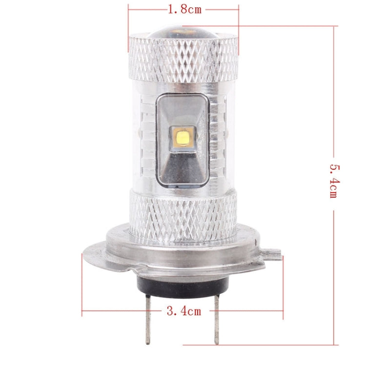 H7 30W 700LM 6500K White Light 6 cree-LED Car Foglight , Constant Current , DC12-24V ( Silver + Yellow )