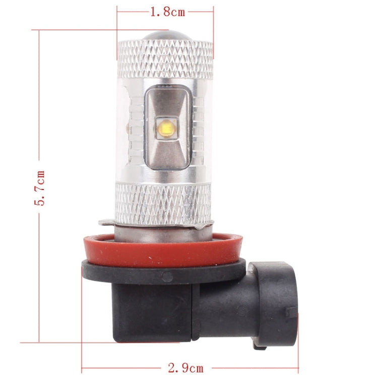 H11 30W 700LM 6500K White Light 6 cree LED Car Foglight , Constant Current , DC12-24V ( Silver + Black )