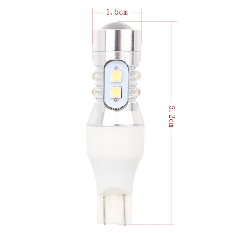 T15 50W 600LM 5500K White Light 10 SMD-2828-LEDs Car Foglight , Constant Current , DC12-24V