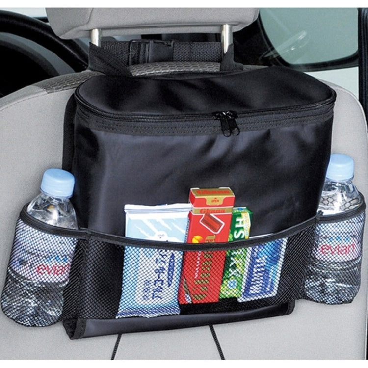 Multi-Pocket Insulation Cold Car Seat Back Storage Bag(Black)