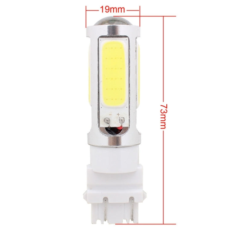 2PCS T25 Dual Wires 1250LM 20W + 5W 5 x COB LED White Light Brake Light Daytime Running Light Bulb, DC 12V