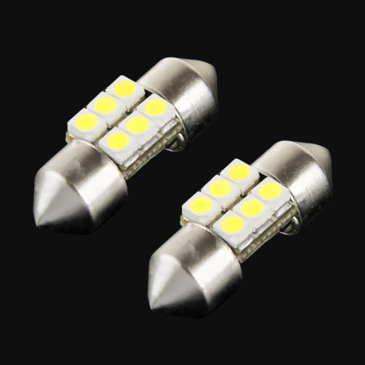 2 PCS 27mm 6 LED 5050 SMD Car Reading Light Bulb